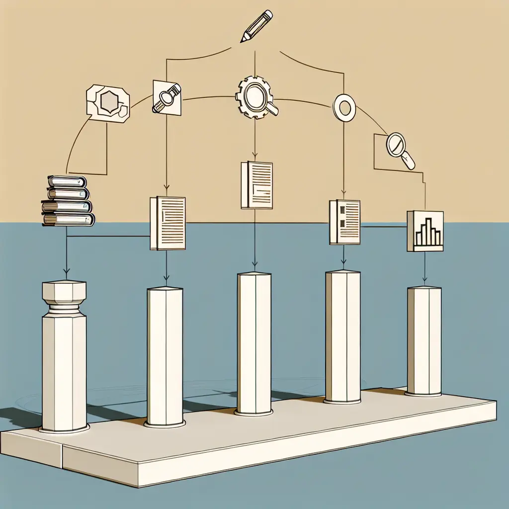 Comprehensive diagram showing the five interconnected pillars of AI-powered thesis preparation
