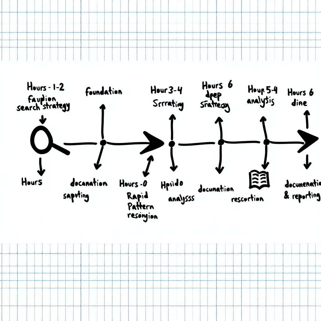 Visual timeline showing the 10-hour literature map sprint framework with distinct phases and milestones