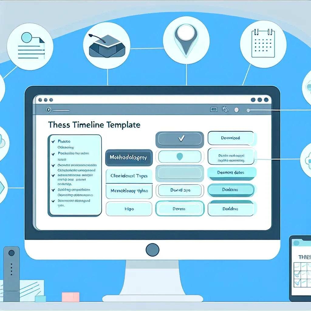 Professional thesis timeline template interface with milestone tracking