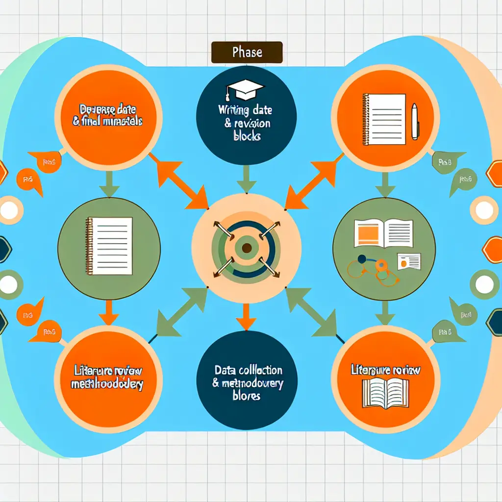 Five phase thesis planning system flowchart diagram