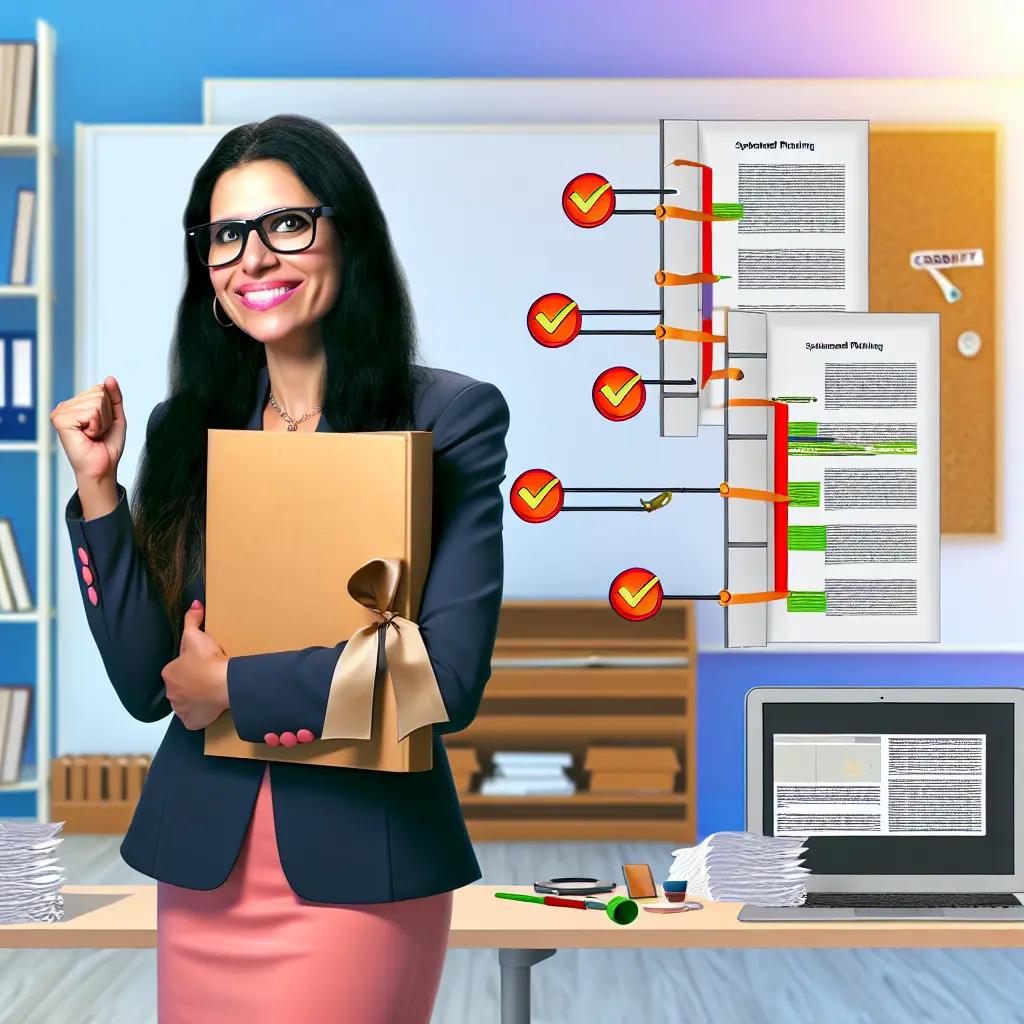 Confident graduate student holding completed thesis with satisfaction