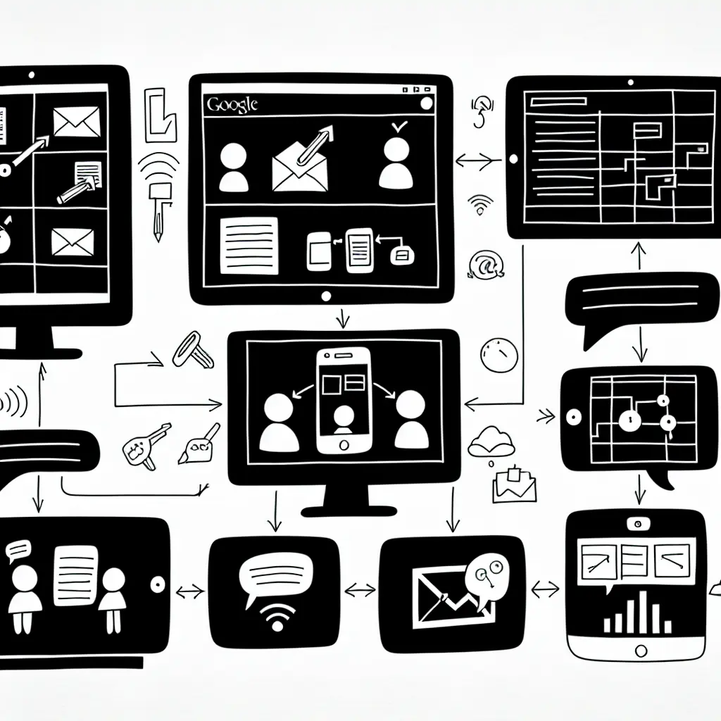 Modern laptop showing collaborative thesis platform with shared documents and progress tracking tools