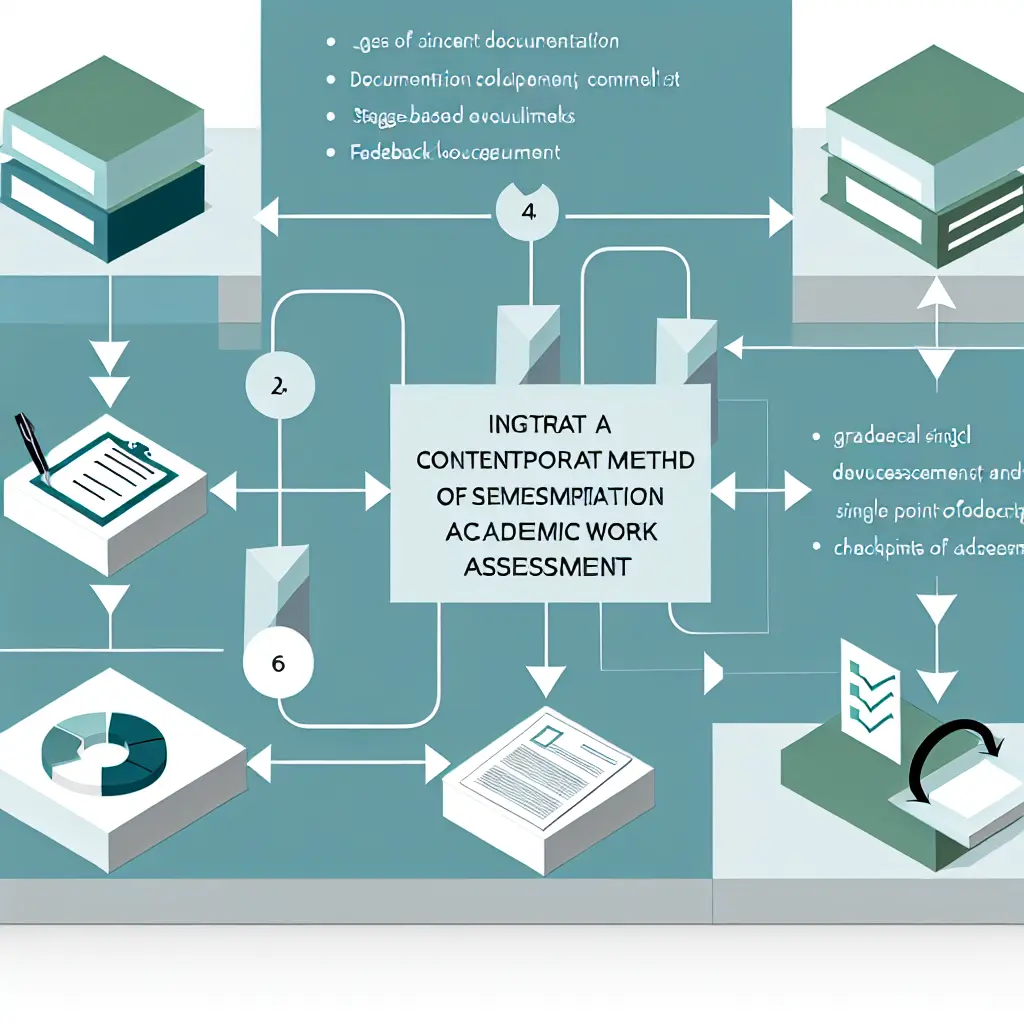 Flowchart showing modern process-based evaluation system for academic work