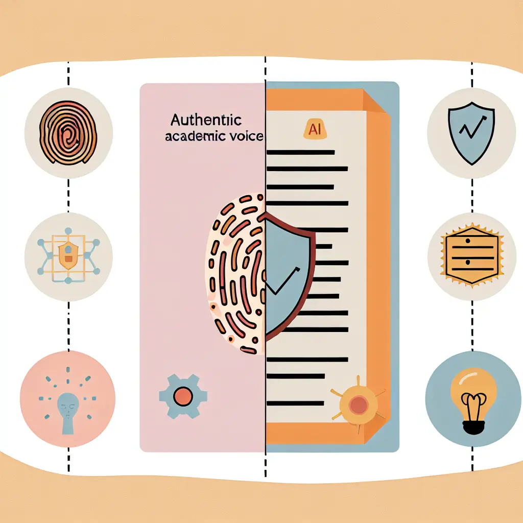 Conceptual representation of preserving authentic academic voice while using AI editing tools