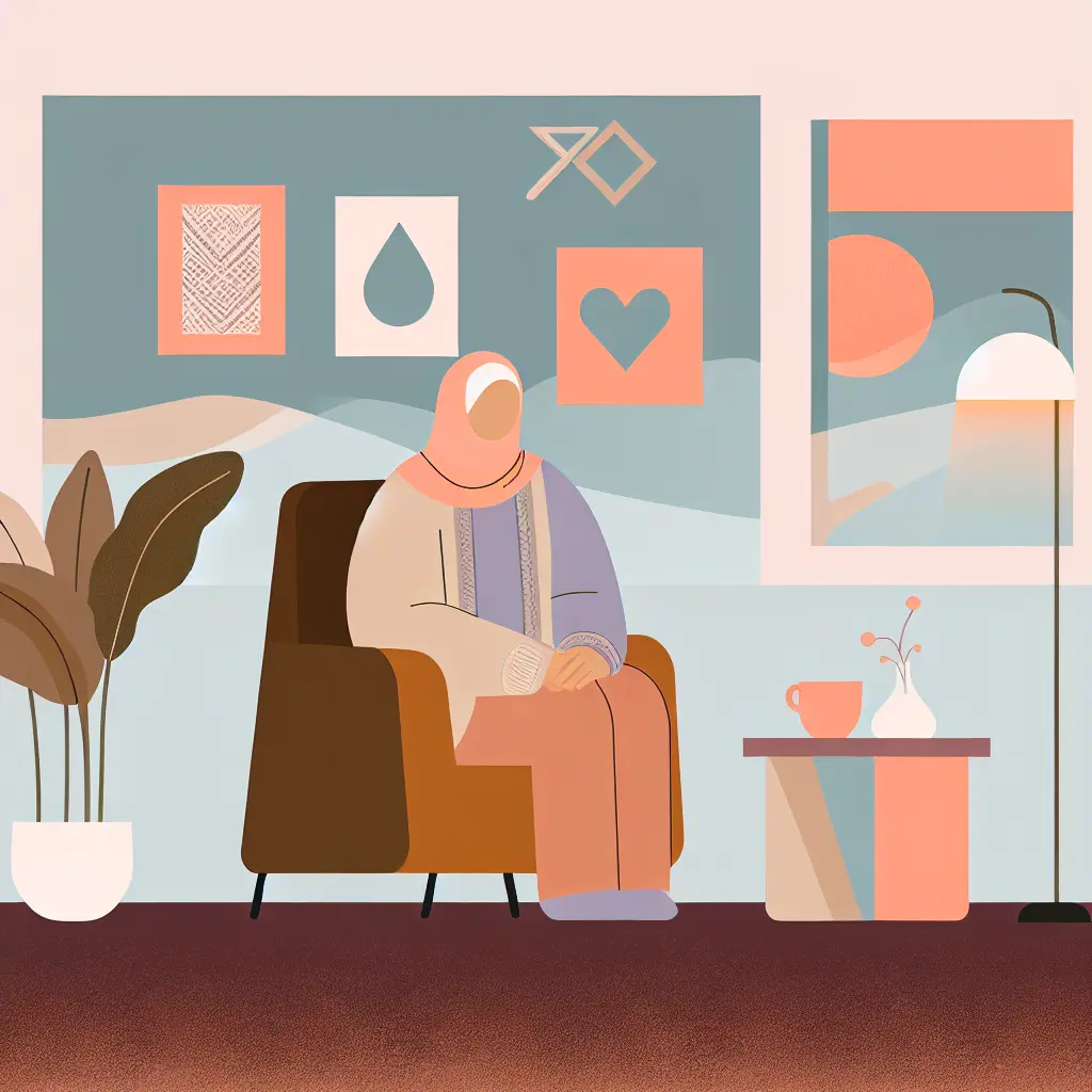 Calm, supportive space representing mental health wellness with comfortable seating and peaceful atmosphere