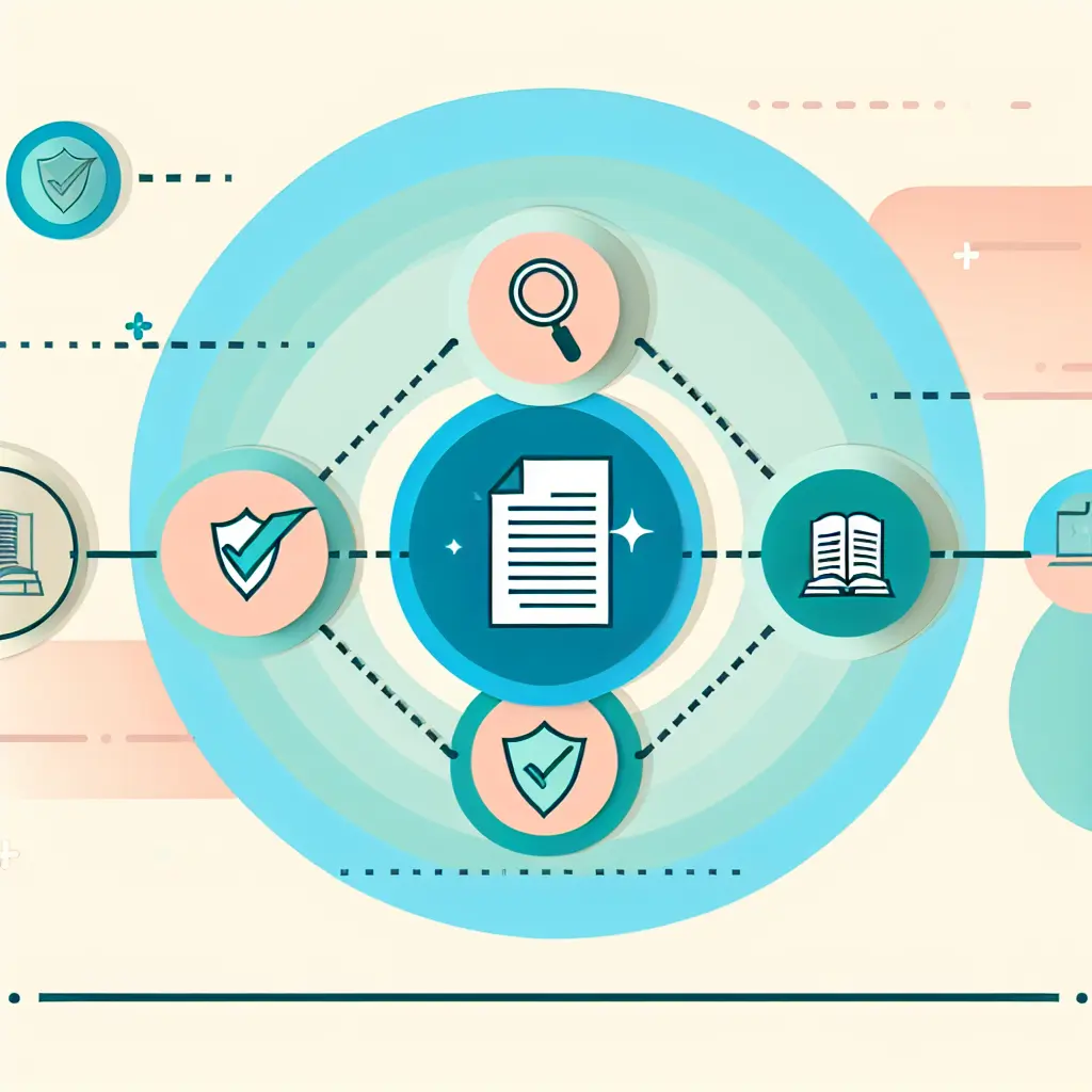 Visual guide showing a streamlined plagiarism prevention workflow with interconnected steps