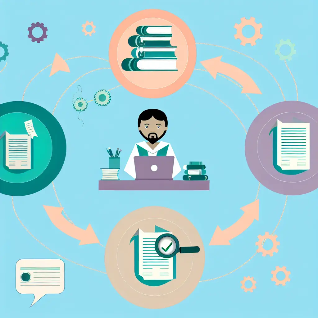 Step-by-step workflow diagram showing the plagiarism prevention process